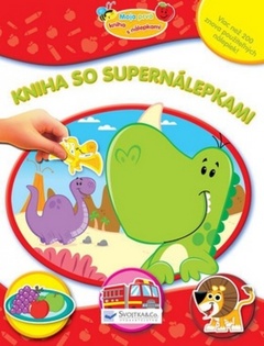 obálka: Kniha so supernálepkami-čer.-zvieratá,dinosaury,potrava,dopr.prostriedky