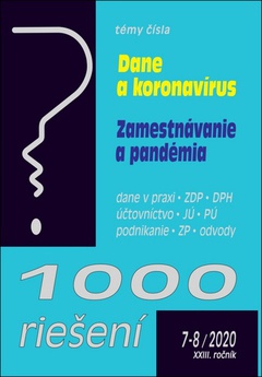 obálka: 1000 riešení 7-8/2020  – Mimoriadne opatrenia v súvislosti s koronavírusom