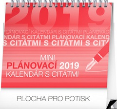 obálka: Mini plánovací kalendár s citátmi - stolový kalendár 2019