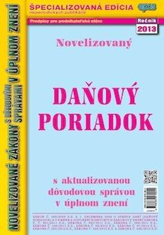 obálka: DAŇOVÝ PORIADOK 2013