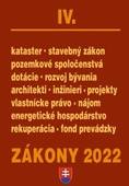 obálka: Zákony 2022 IV/A - Stavebné zákony a predpisy, Architekti a inžinieri, Pozemkové spoločenstvá