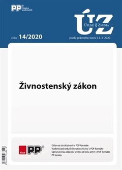 obálka: UZZ 14/2020 Živnostenský zákon