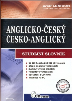 obálka: CD ROM Angl.-čes., čes.-angl.studijný slovník