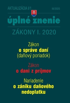 obálka: Aktualizácia I/1 2020 - Daňový poriadok, ZDP, Nariadenie o zániku daňového nedoplatku (Zákon …)