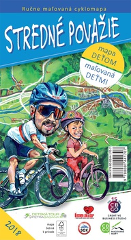 obálka: Stredné Považie - ručne maľovaná cyklomapa 2018