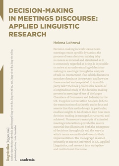 obálka: Decision-making in Meetings Discourse: Applied Linguistic Research